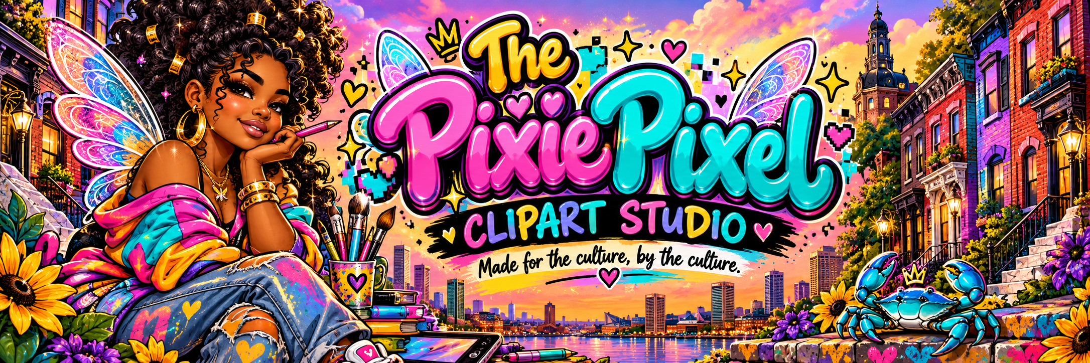 The Pixie Pixel Clipart Studio — Baltimore pixie banner