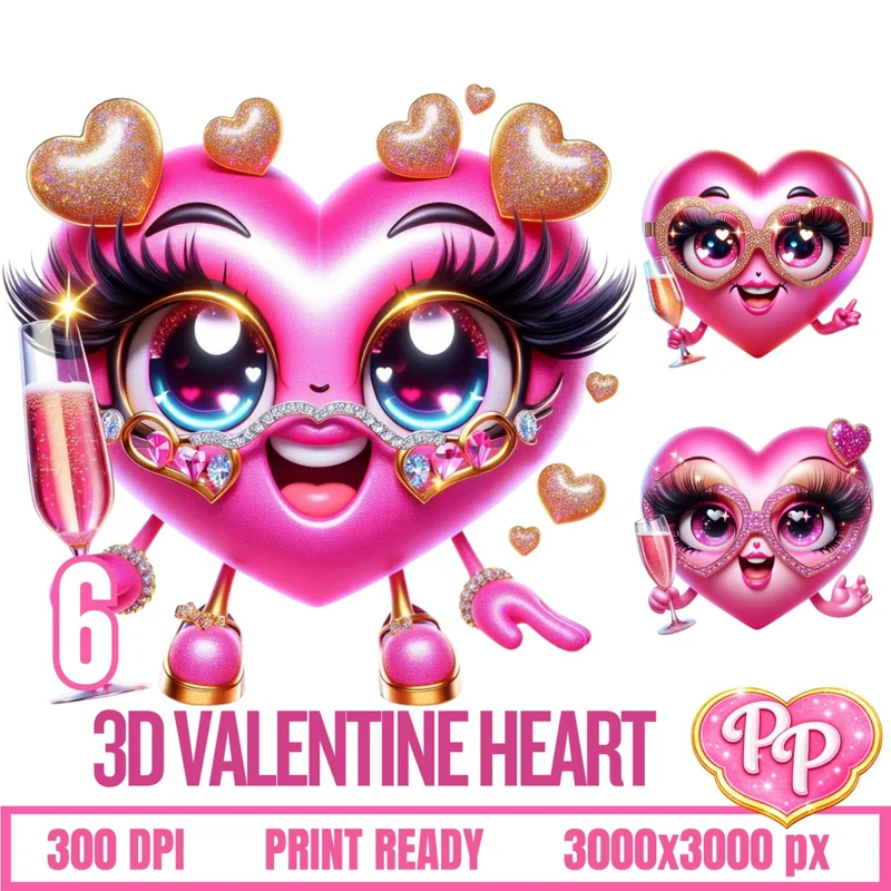 3D Valentine Heart Bundle