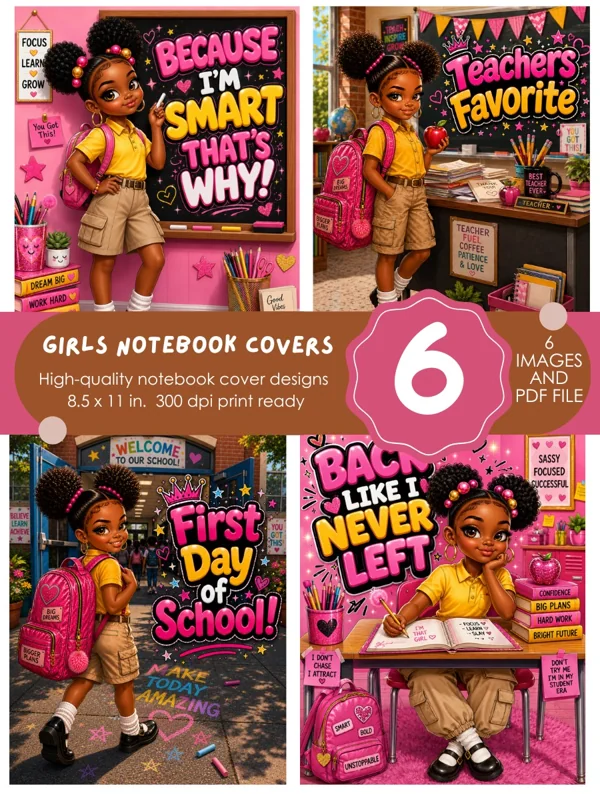 Girls Composition Notebook Cover Bundle