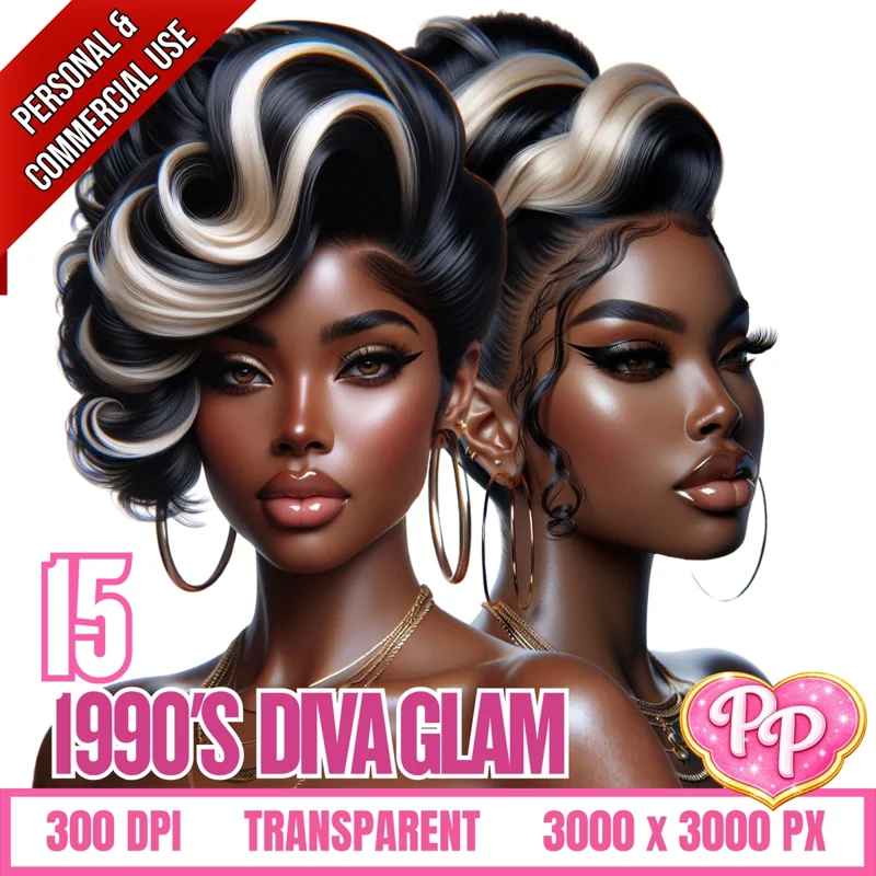 1990’s Diva Glam Bundle – 20 PNGs