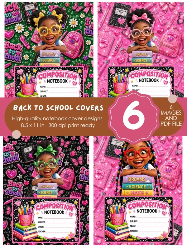 Happy Girl Notebook Covers Bundle
